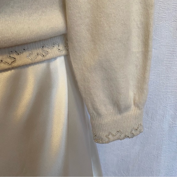 Vintage lined lambswool Sm cream cardigan. - Picture 11 of 12